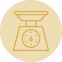 Weighing Machine Line Yellow Circle Icon vector