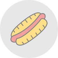 Hot Dog Line Filled Light Icon vector