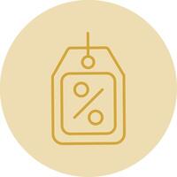 Coupons Line Yellow Circle Icon vector