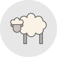 Sheep Line Filled Light Icon vector