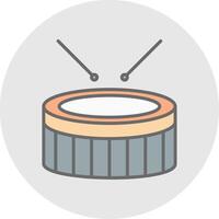 Snare Drum Line Filled Light Icon vector