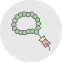 tasbih línea lleno ligero icono vector