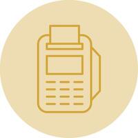 Pos Terminal Line Yellow Circle Icon vector