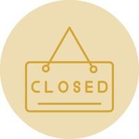 Closed Sign Line Yellow Circle Icon vector