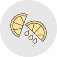 Lemon Slice Line Filled Light Icon vector