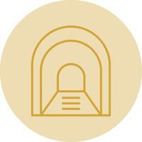 Aisle Line Yellow Circle Icon vector