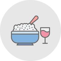 Iftar Line Filled Light Icon vector