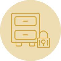 Filing Cabinet Line Yellow Circle Icon vector