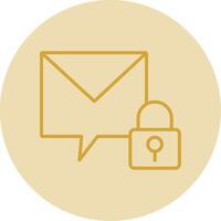 Private Message Line Yellow Circle Icon vector