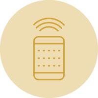 Remote Control Line Yellow Circle Icon vector