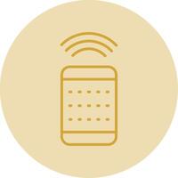 Remote Control Line Yellow Circle Icon vector