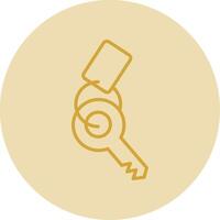 Keychain Line Yellow Circle Icon vector