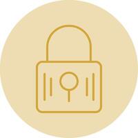 Padlock Line Yellow Circle Icon vector