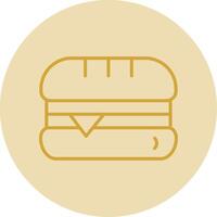 Sandwhich Line Yellow Circle Icon vector