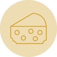 Cheese Line Yellow Circle Icon vector