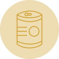 Tinned Food Line Yellow Circle Icon vector