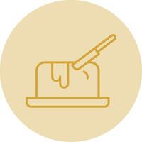 Butter Line Yellow Circle Icon vector