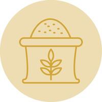 Wheat Sack Line Yellow Circle Icon vector