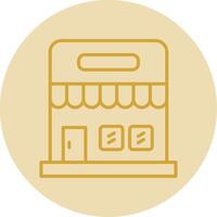 Supermarket Line Yellow Circle Icon vector