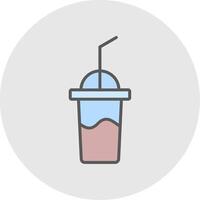 Milkshake Line Filled Light Icon vector