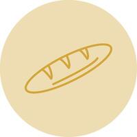 Baguette Line Yellow Circle Icon vector