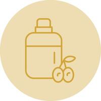 Olive Oil Line Yellow Circle Icon vector