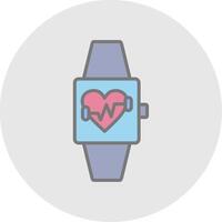 Fitness Watch Line Filled Light Icon vector