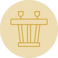Dining Table Line Yellow Circle Icon vector