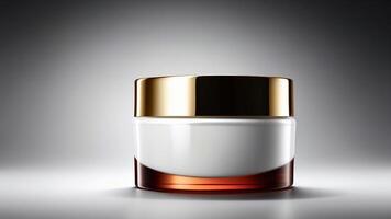 Elegant Luxury Cosmetic Jar on Gradient Background photo