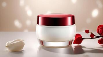 Elegant Red-Lid Radiance Cream for Timeless Skin Vitality and Hydration photo