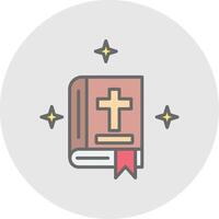 Biblia línea lleno ligero icono vector