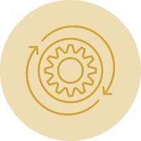 Iteration Line Yellow Circle Icon vector