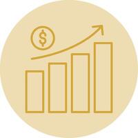 Money Growth Line Yellow Circle Icon vector