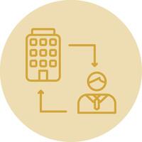 B2c Line Yellow Circle Icon vector