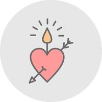 Candle Line Filled Light Icon vector