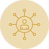 Network Line Yellow Circle Icon vector