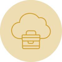 Cloud Line Yellow Circle Icon vector