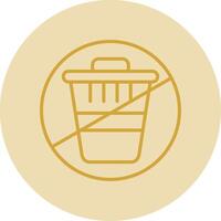 Zero Waste Line Yellow Circle Icon vector