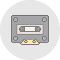 Cassette Line Filled Light Icon vector