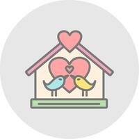 hogar línea lleno ligero icono vector