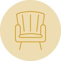 Sillón línea amarillo circulo icono vector