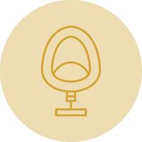 Egg Chair Line Yellow Circle Icon vector