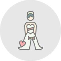 Bride Line Filled Light Icon vector