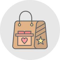 Gift Bag Line Filled Light Icon vector