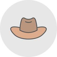 vaquero sombrero línea lleno ligero icono vector