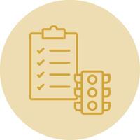 Project Status Line Yellow Circle Icon vector