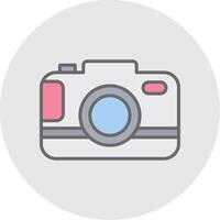 Camera Line Filled Light Icon vector