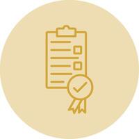 Quality Line Yellow Circle Icon vector