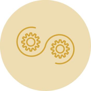 Devops Line Yellow Circle Icon vector