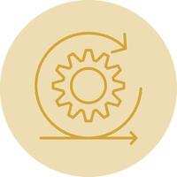 melé línea amarillo circulo icono vector